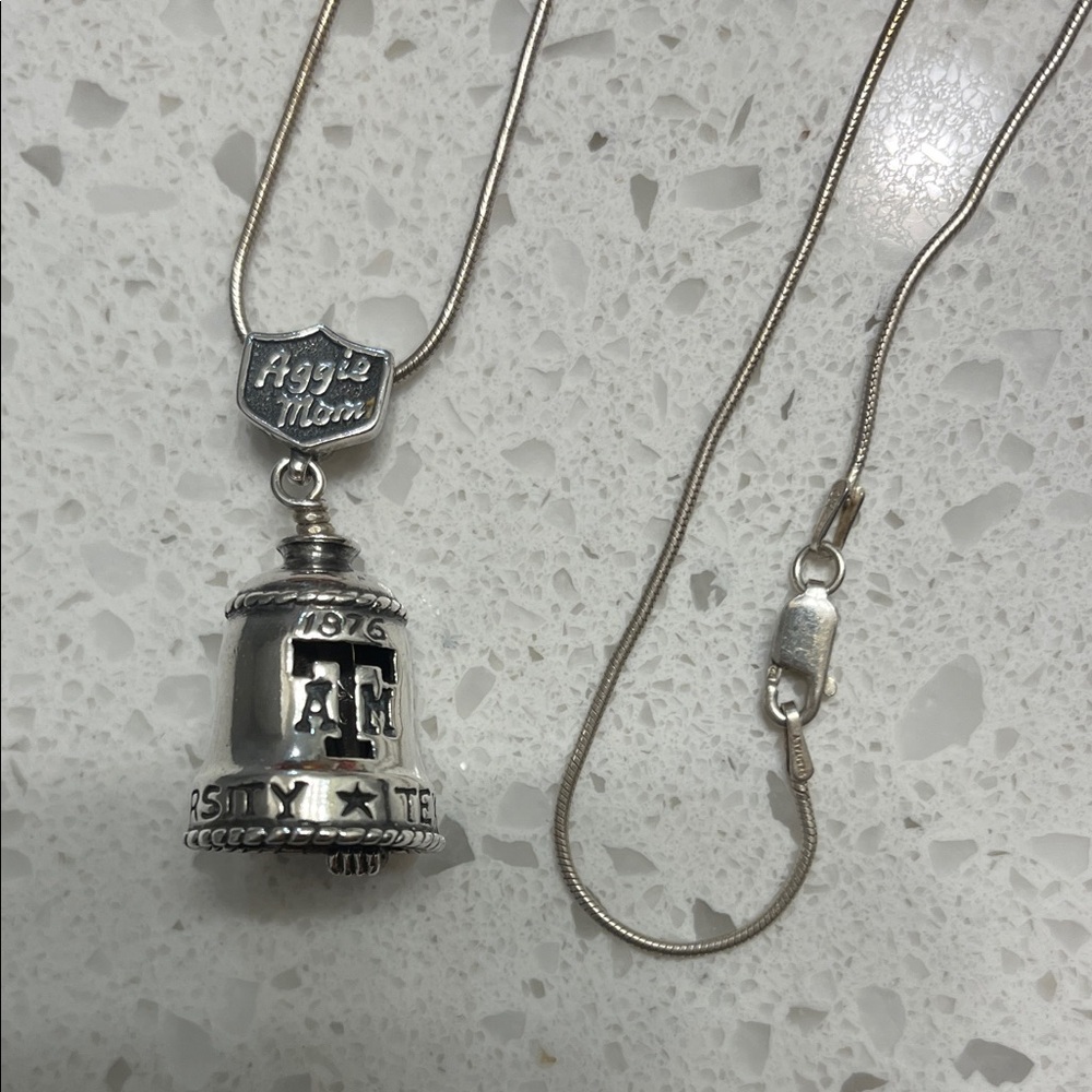 Silver Aggie Mom Necklace with Pendant